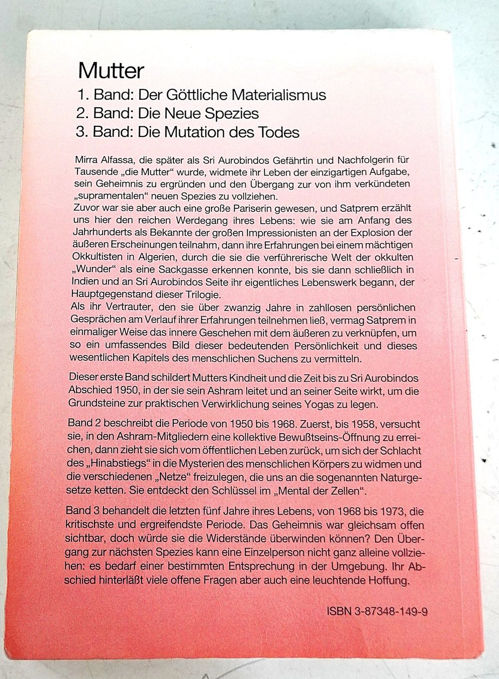 Libri: Satrprem Mutter oder der Göttliche Materlialismus – Usato da Baar venduto da 2cvbaar 2