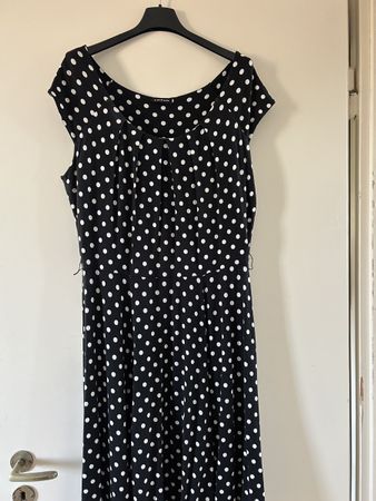 Damenkleid schwarz mit weissen Punkten sehr guter Zusta