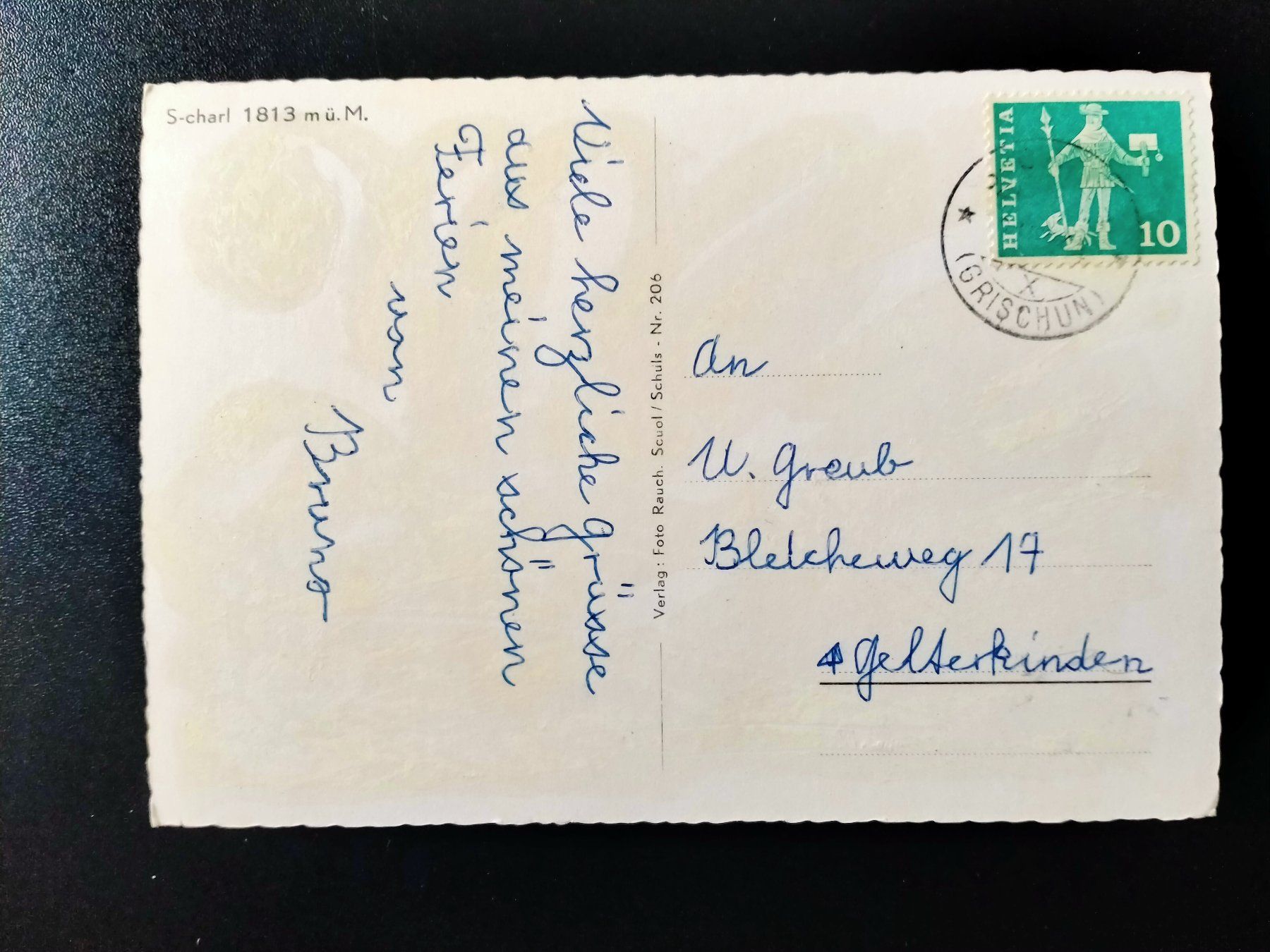 Cartoline postali: S-charl Grischun AK Graubünden – Usato da Küssnacht am Rigi venduto da cartolina-1 1