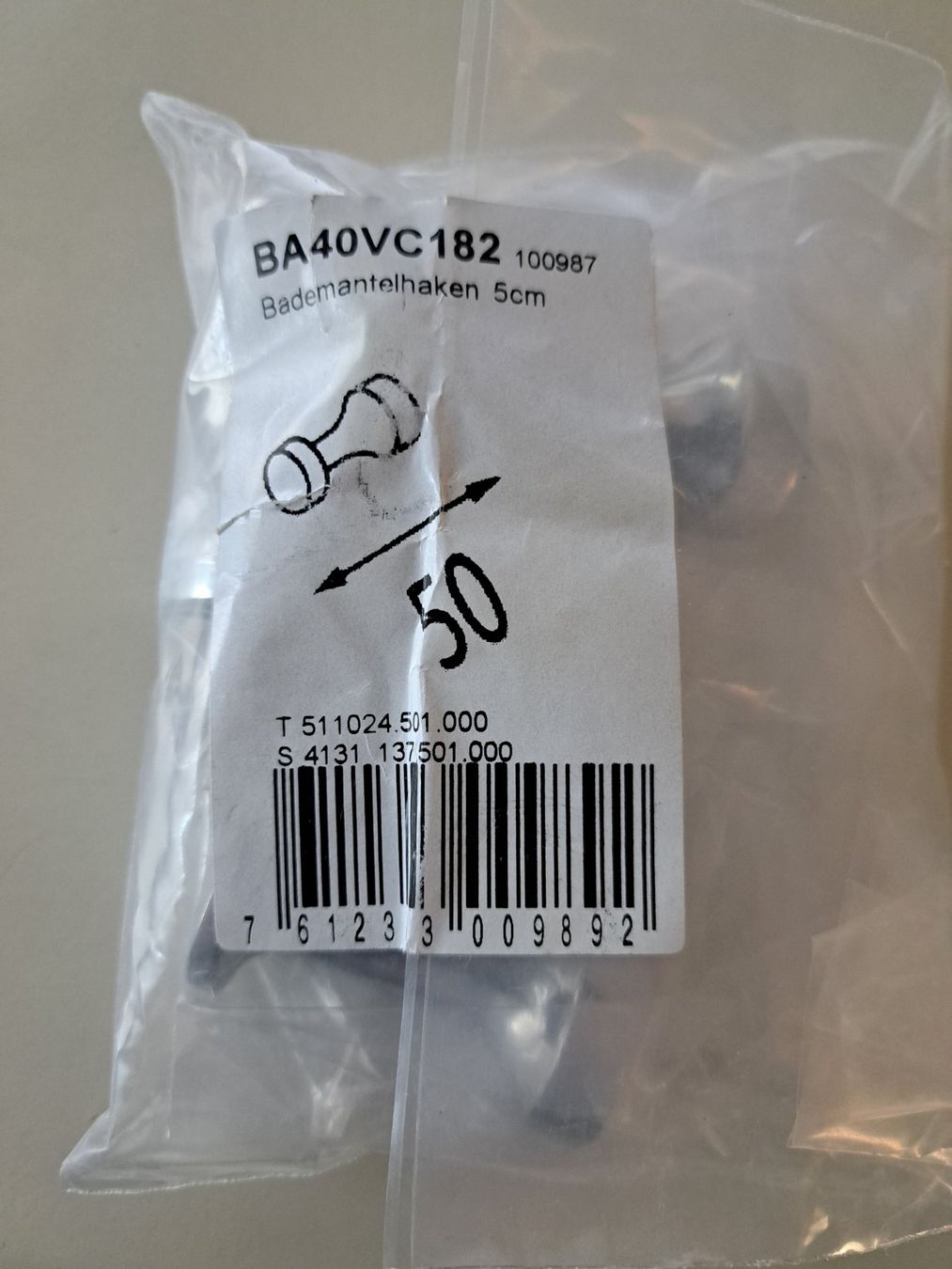 Supporti a parete: Bodenschatz BA40VC182 4St. Bademantelhalter – Nuovo e nell'imballaggio originale da Tegerfelden venduto da Spick67 1