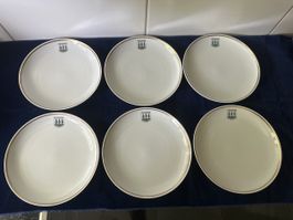 6 Stk. Suisses Langenthal Teller, Feuerwehr Pikett Olten.