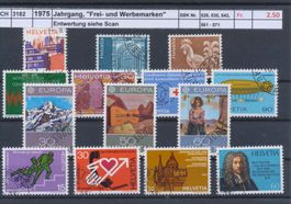 1975 Jahrgang, "Frei- und Werbemarken", gestempelt