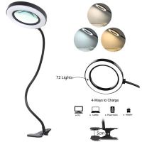 Lampe Mit Lupe 5x VergrößErung，Schwarz