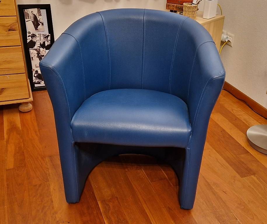 Sessel: Kunstleder Sessel blau – Gebraucht aus Hauptwil von Polo2008