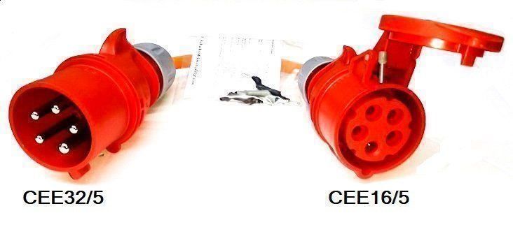 Stromadapter CEE32/5 auf CEE16/5 IP44 gesichert mit 16A (Neu und ...