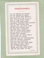 Kitsch Kunst Gedicht " Heimweh " M. Erismann  1929