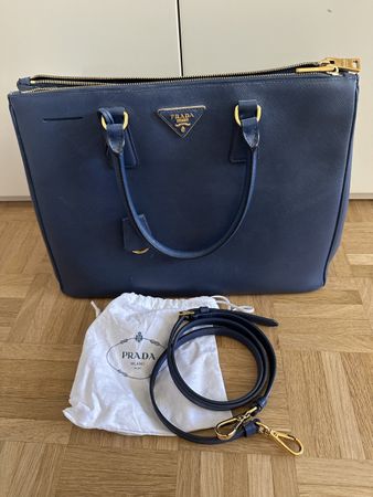 Blaue Prada Saffiano Lux Tasche - ein Klassiker! Inkl Beleg