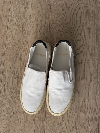 Saint Laurent White Canvas Sneakers EU 40.5