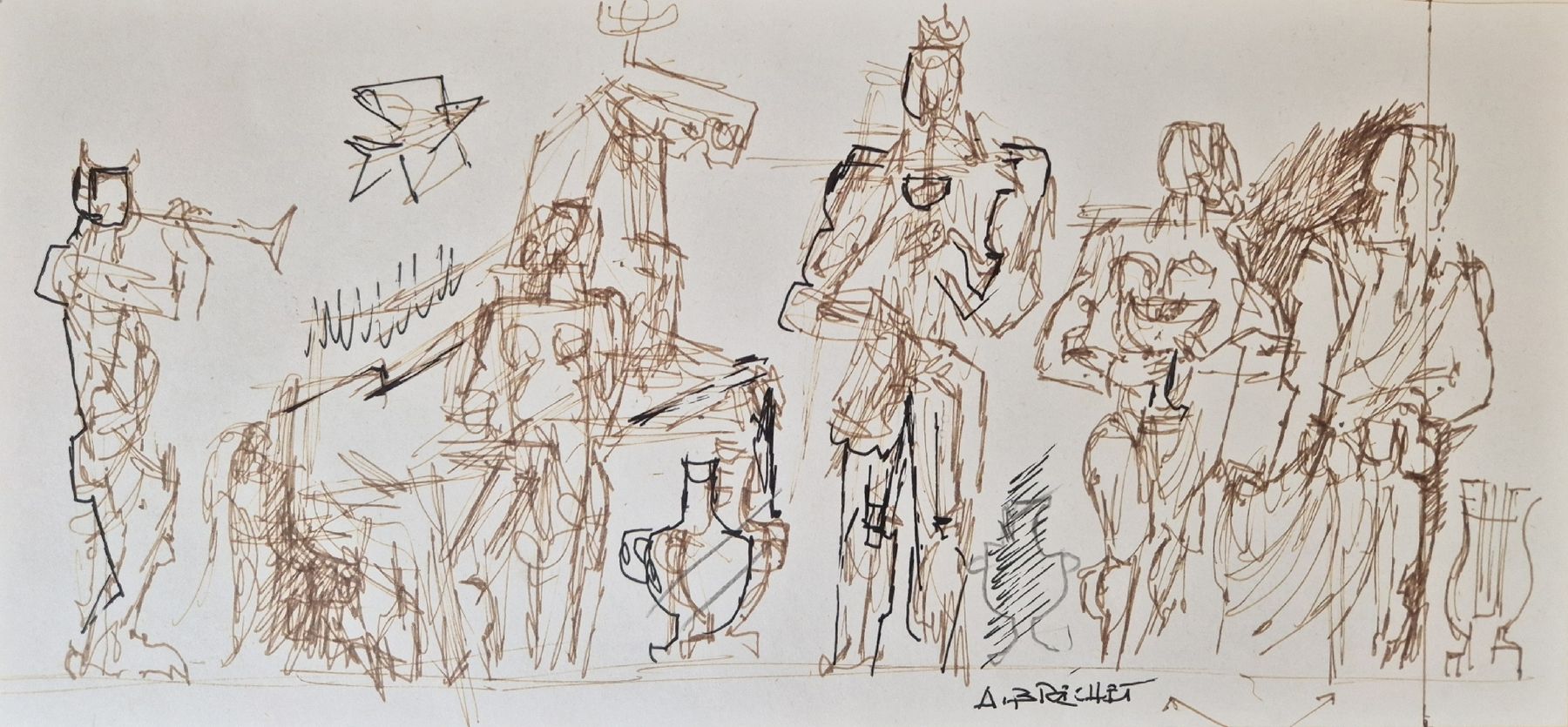 Gemälde: André Bréchet dessin esquisse signée tableau – Gebraucht aus Tramelan von La_mine_d_art 5