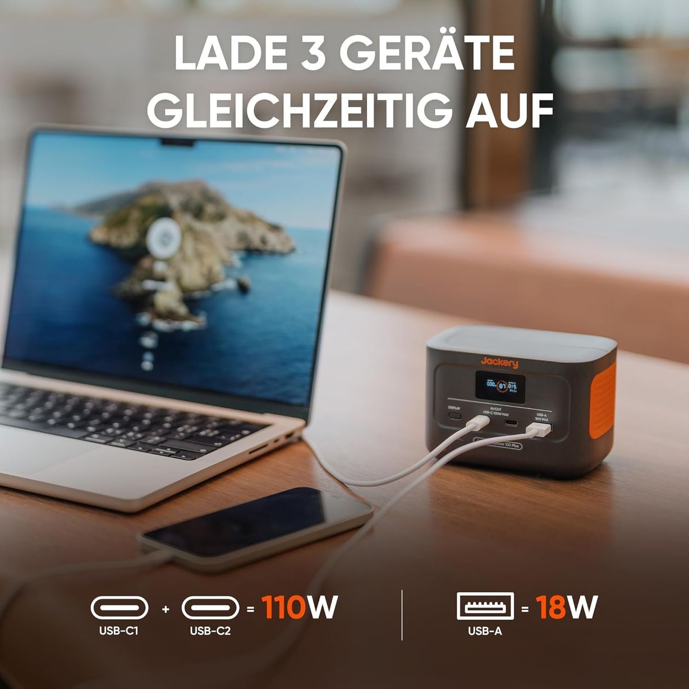 Dispositivi a energia solare: Jackery Explorer 100 Plus Tragbare Powerstation 99Wh LiFePO4 – Nuovo e nell'imballaggio originale da Hundwil venduto da pak_7zvn 1