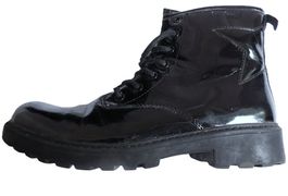Gr. 38 GEOX  Lack Stiefeletten schwarz mit Zipper ÜBERGANG
