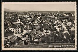 Lenzburg, Totalansicht über die Dächer