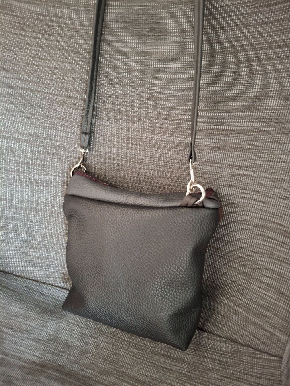 Borse da donna: Schicke Leder-Umhängetasche Patchwork braun/schwarz – Nuovo (secondo la descrizione) da Bellikon venduto da MellonCollieMitTwint 1