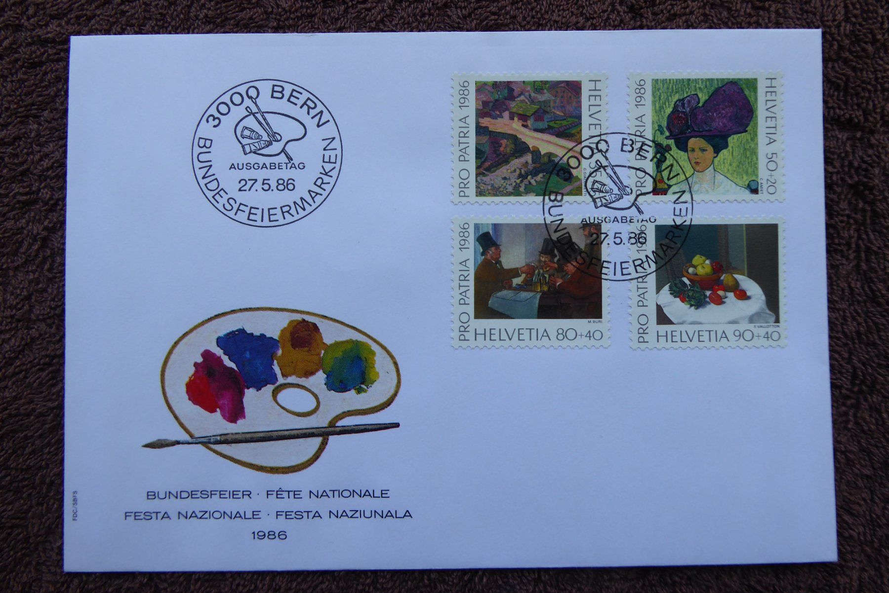 Tutti i francobolli: (F421) FDC Pro Patria 1986 -> B211 - B214 – Usato da Basel venduto da scholle50