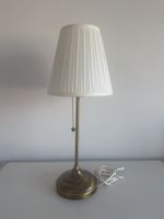 Tischlampe mit Faltenlampenschirm Metall messingfarben antik