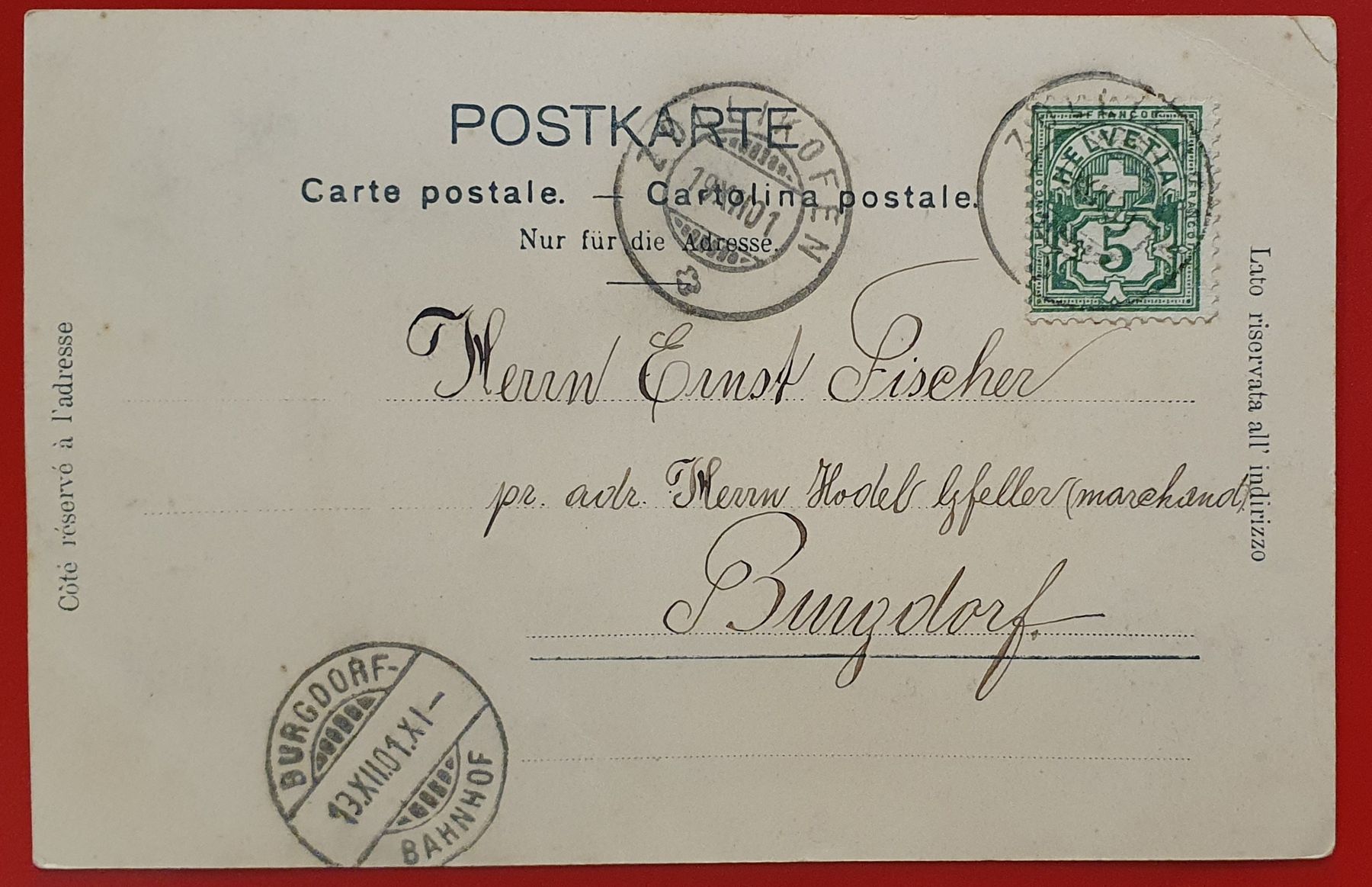 Ansichtskarten: Gruss aus Zollikofen 1901 – Gebraucht aus Kreuzlingen von Rschweiz1 1