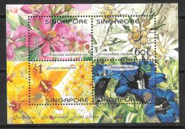 Singapur Sonderblock Blumen ** 20.9.2001