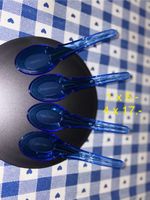 Set di 4 cucchiaini Tupperware blu trasparenti profondi