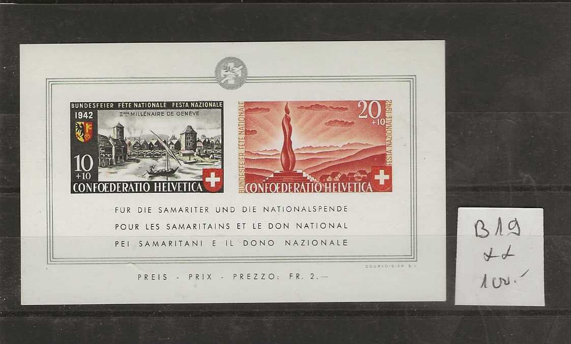 Alle Briefmarken: Timbre Pro Patria B19 TOP** – Neu (gemäss Beschreibung) aus Sorvilier von carose01