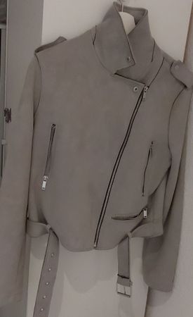 Damen Jacke im Biker-Stil grau neuwertiger Zustand
