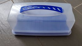 Kuchenbehälter Kunststoff transparent blau neuwertig
