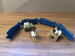 Schleich Hasen Set mit Zaun Heuballen und Stall gebraucht