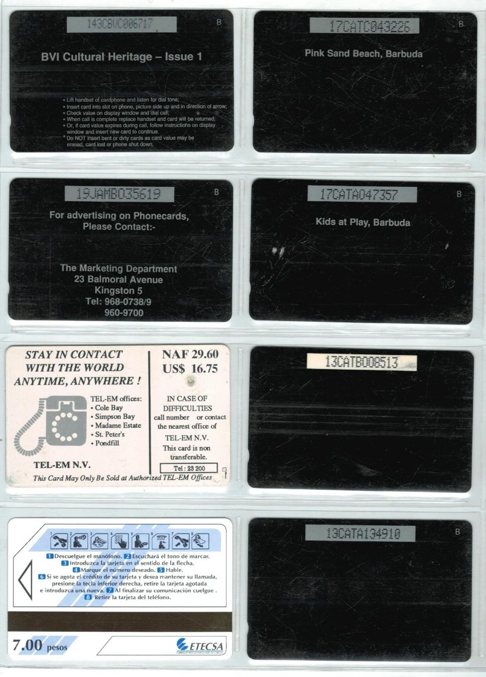 Telefon- & Taxkarten: 8 Telefonkarten Karibik – Gebraucht aus Zürich von Tolima194 1