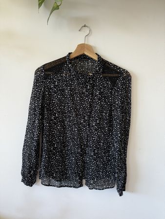 Blouse IKKS WOMEN noire pois blancs 
