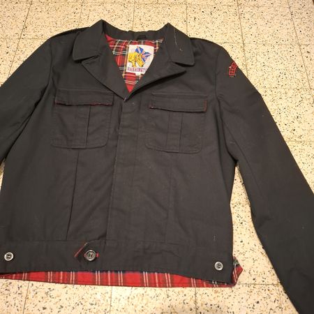 Veste Harrington Noire Doublée Tartan - Taille M