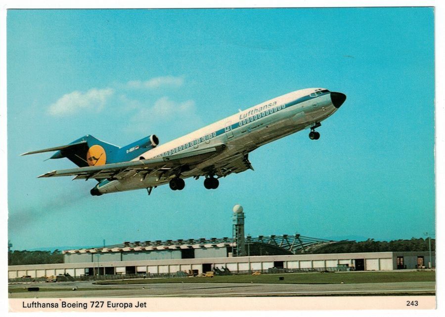 Cartoline postali: Lufthansa Boeing 727 Europa Jet Airliner – Usato da Frauenfeld venduto da POML