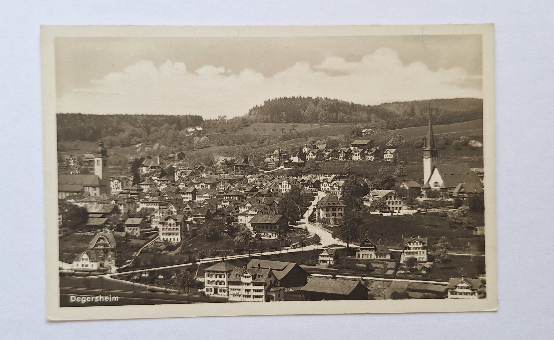 Ansichtskarten: AK Degersheim Gesamtansicht beide Kirchen SG – Gebraucht aus Gurtnellen von Stonevalley007