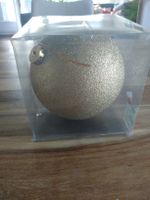 New, boxed large gold glitter Christmas bauble
