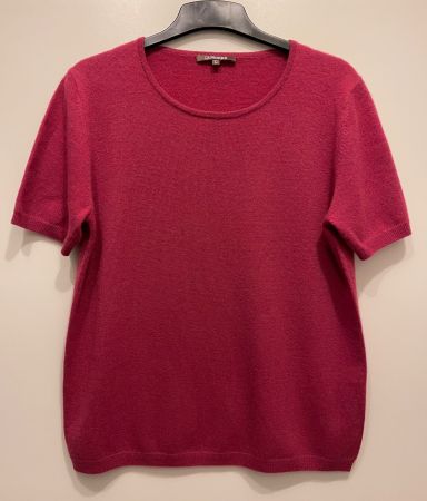 Pull femme 100% cachemire, couleur framboise, taille L