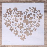 HUNDEPFOTEN SCHABLONE ZUM BASTELN, 13X13CM NEU+OVP