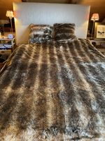 Kuscheldecke Fellimitat Braun inkl. Kissenbezug