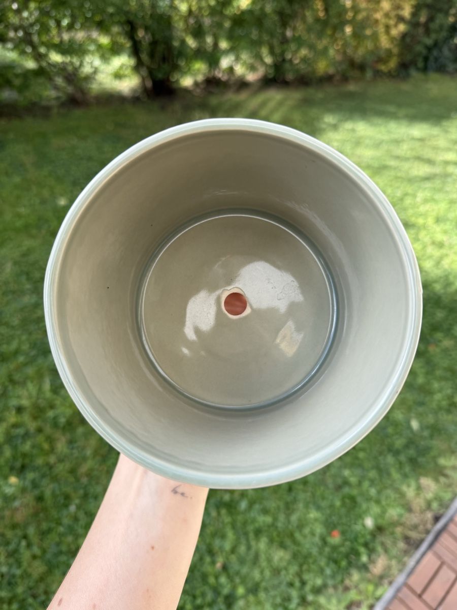 Blumentöpfe: Ceramic Plant Pot with Geometric Pattern Sage Green – Gebraucht aus Zürich von lav_5zdy 3