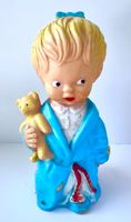 Vintage Quitsch/Gummi/ Vinyl Puppe m.Bär u.Puppe Combex 1960