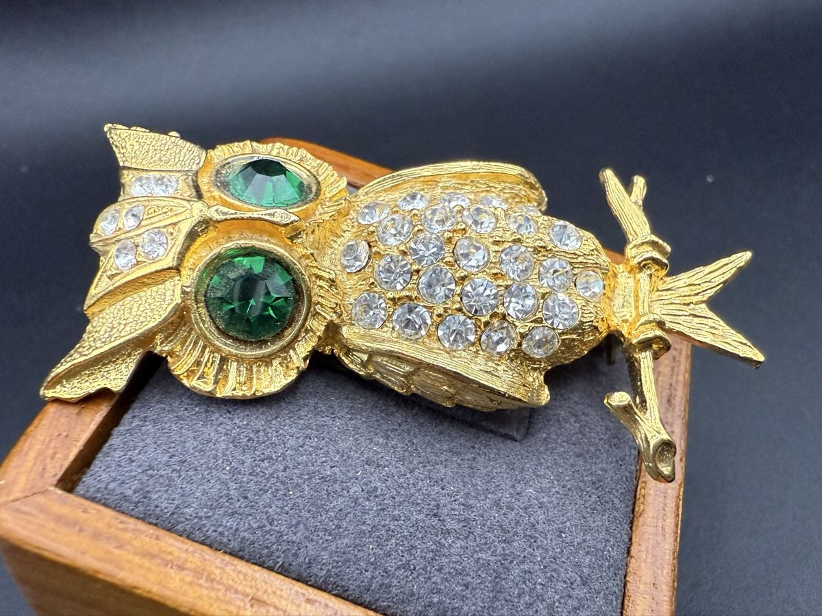Spille & Fermagli: Vintage Brosche Eule Strass – Usato da Lamone venduto da LaCantinaMagica 3