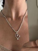 Edle 925 Silber Königskette mit Herzanhänger – Damenkette