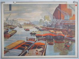 ⭐Schulwandbild Rheinhafen / Port de Bâle / Porto di Basilea