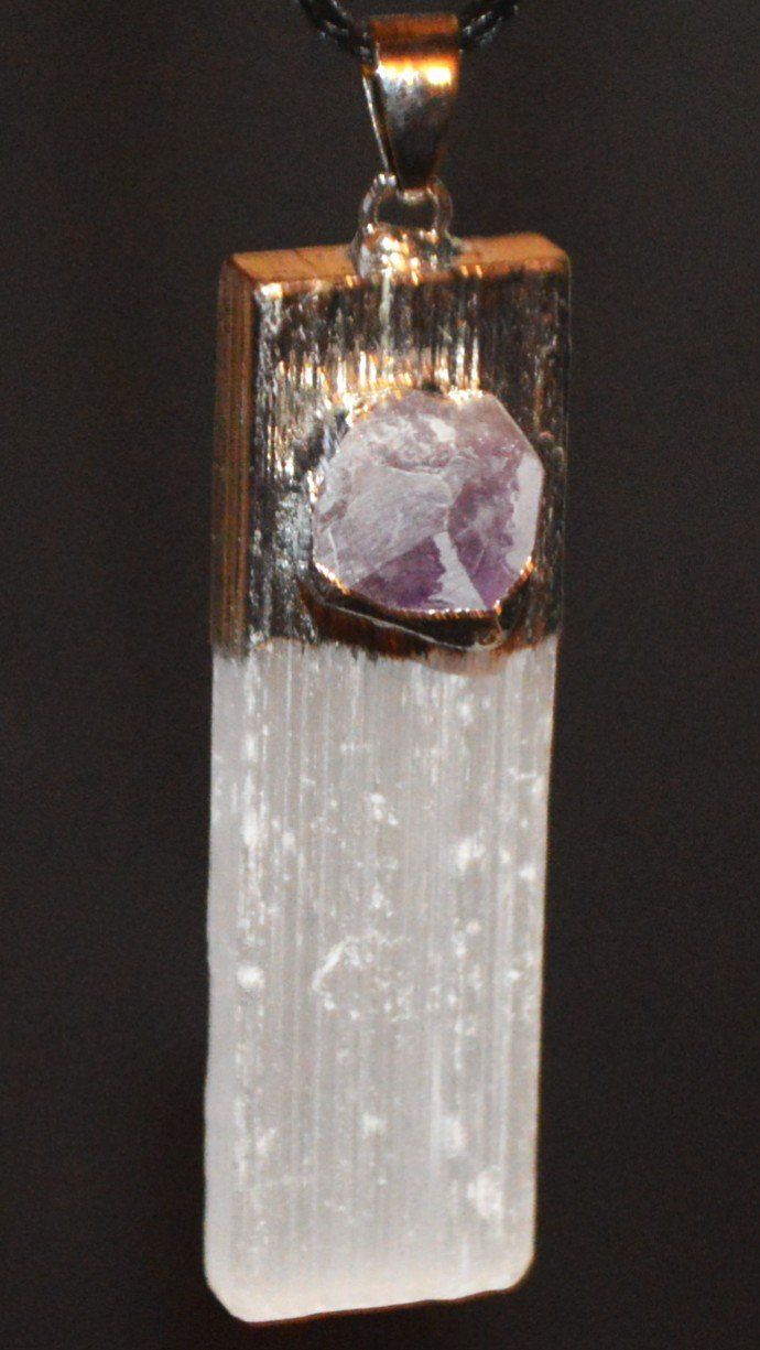 Catenine: Halskette D-1003 – Selenit mit Amethyst – Nuovo e nell'imballaggio originale da Goldiwil (Thun) venduto da han_v5b7 2
