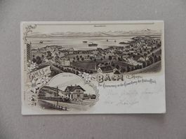 Litho Karte Bäch Bezirk Höfe Schwyz 1900 Bahn Bahnhof Zug