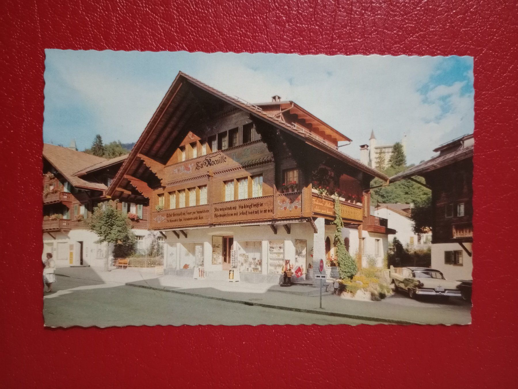 Ansichtskarten: Gstaad Bern Chalet La Rocaille Auto Oldtimer aus den USA – Gebraucht aus Küttigen von Melisch1000