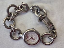 Emporio Armani Damenuhr mit Strass Armband Silber