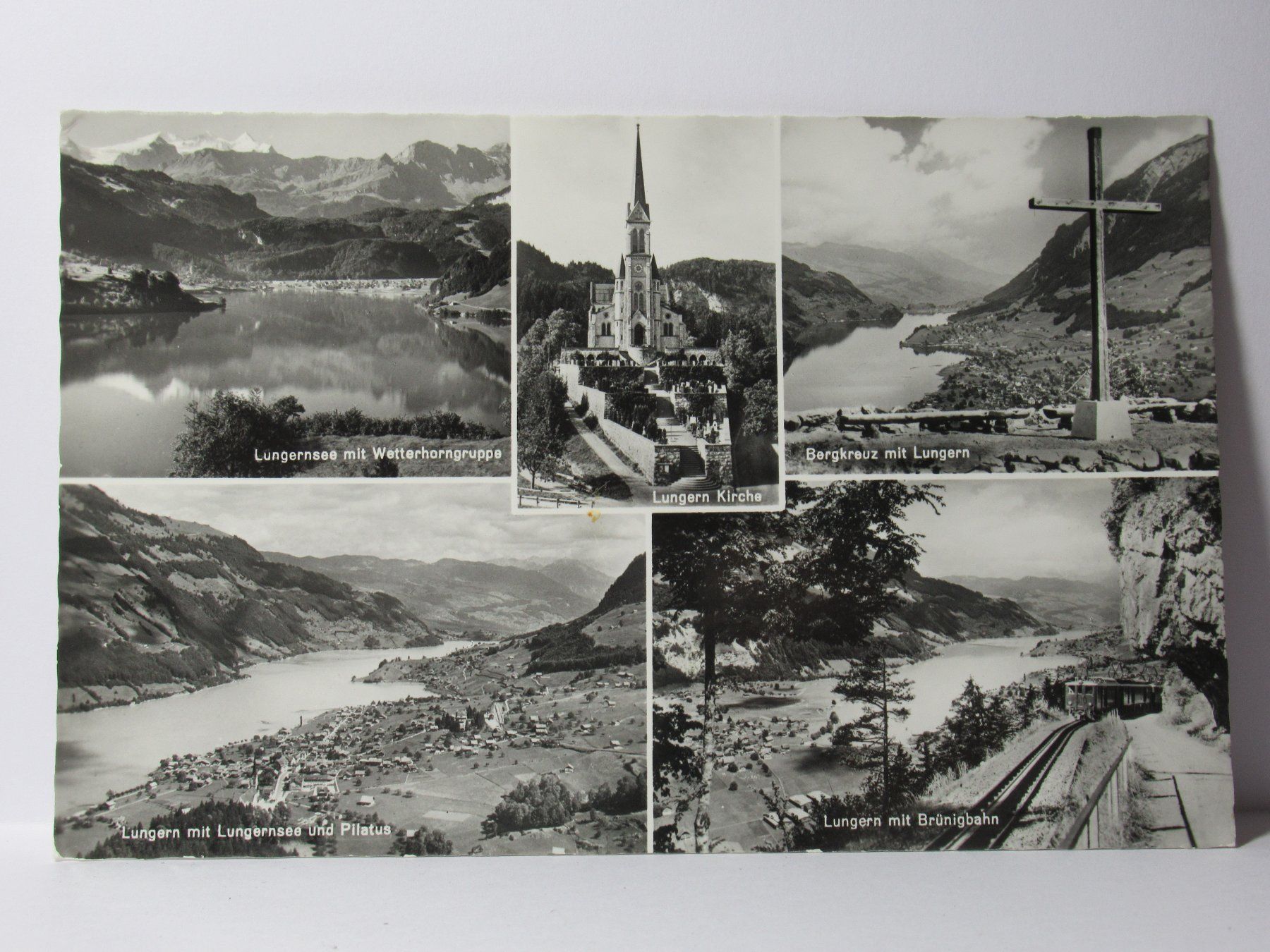 Cartoline postali: Lungern , See , Kirche , Brünigbahn  1961 – Usato da Grenchen venduto da Bluemchen1900 2