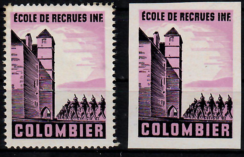 Colombier, gezähnt & geschnitten, Wit. 3/1 + 3/2 1