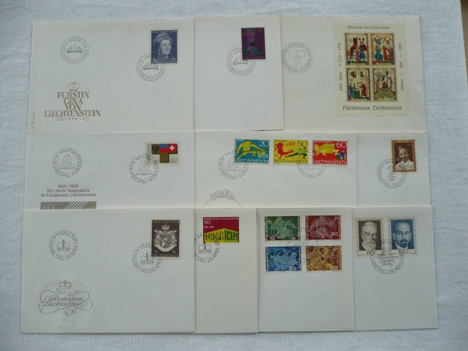 Tutti i francobolli: FL 1969 - 71 10 FDC – Usato da Zürich venduto da saltandpepper008