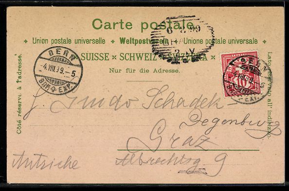 Cartoline postali: Litho Bern, Bärengraben, Käfigthurm, Z – Usato da Berlin venduto da bartko-reher 1