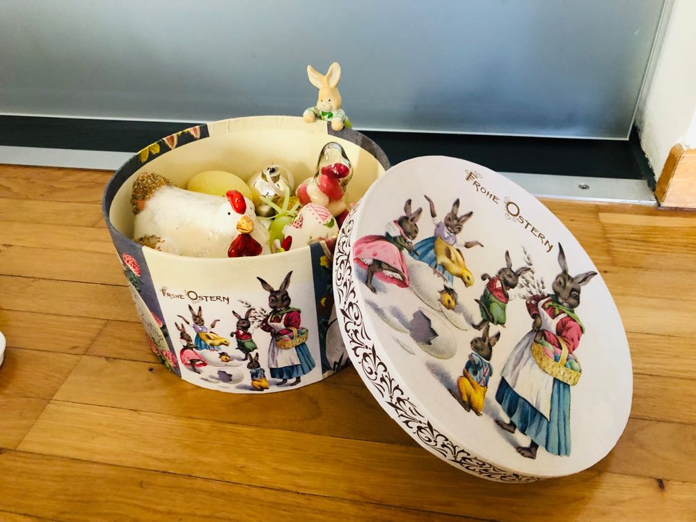Produktbild von Paxrmuky 12er Set Ostereier Zum Befüllen – Bunte Hasen-Metallblechdosen Für Osterdeko & Geschenke
