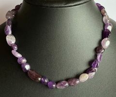 KETTE STEINKETTE EDELSTEINKETTE ECHTER AMETHYST 100% ECHT